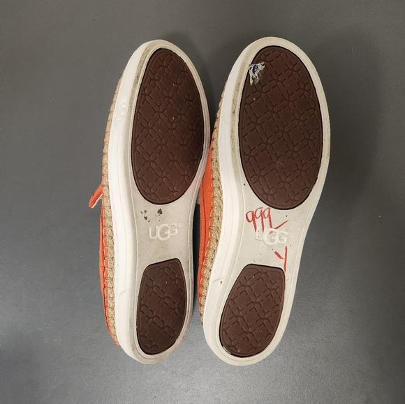 UGG Caleel Leather Orange Slip-On Mules Sz 6.5 - Picture 9 of 10
